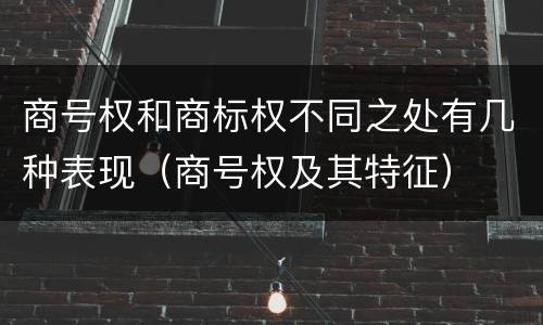 商号权和商标权不同之处有几种表现（商号权及其特征）