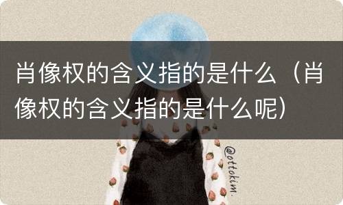 肖像权的含义指的是什么（肖像权的含义指的是什么呢）