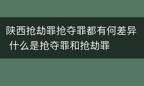 陕西抢劫罪抢夺罪都有何差异 什么是抢夺罪和抢劫罪