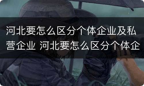 河北要怎么区分个体企业及私营企业 河北要怎么区分个体企业及私营企业呢