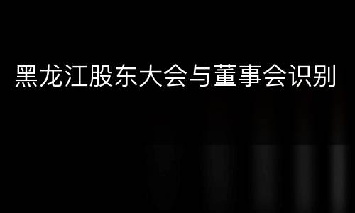 黑龙江股东大会与董事会识别