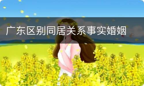 广东区别同居关系事实婚姻