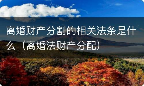 离婚财产分割的相关法条是什么（离婚法财产分配）