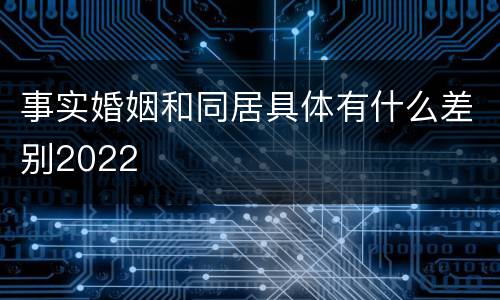 事实婚姻和同居具体有什么差别2022