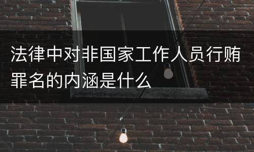 法律中对非国家工作人员行贿罪名的内涵是什么