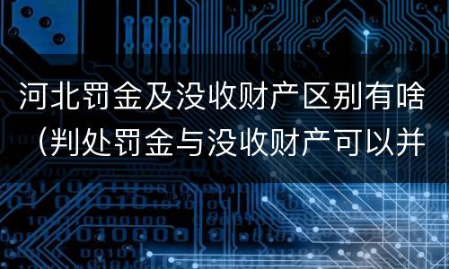河北罚金及没收财产区别有啥（判处罚金与没收财产可以并罚吗）