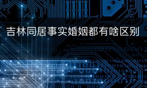 吉林同居事实婚姻都有啥区别