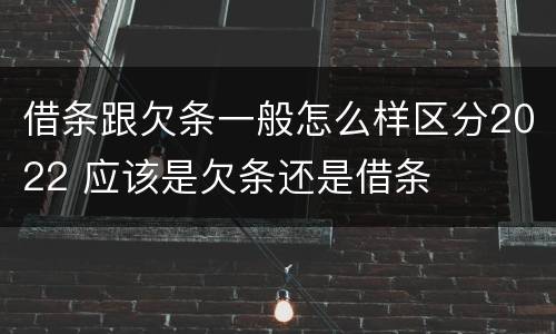 借条跟欠条一般怎么样区分2022 应该是欠条还是借条