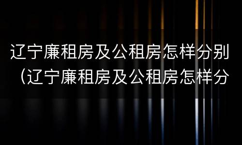 辽宁廉租房及公租房怎样分别（辽宁廉租房及公租房怎样分别申请）