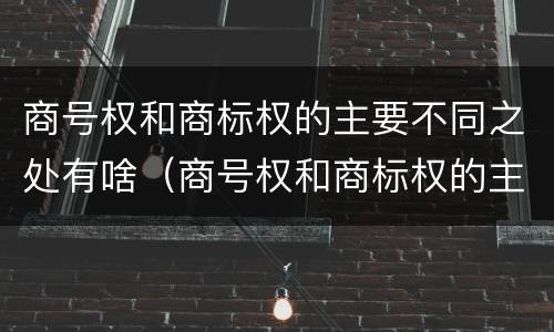 商号权和商标权的主要不同之处有啥（商号权和商标权的主要不同之处有啥）