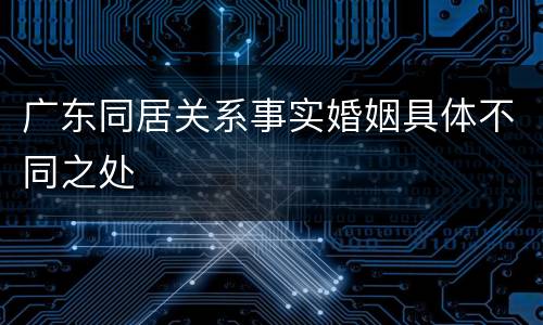 广东同居关系事实婚姻具体不同之处