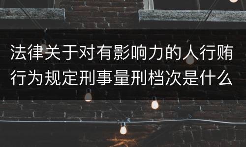 法律关于对有影响力的人行贿行为规定刑事量刑档次是什么