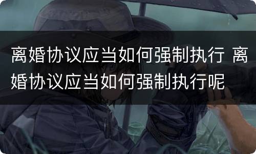离婚协议应当如何强制执行 离婚协议应当如何强制执行呢