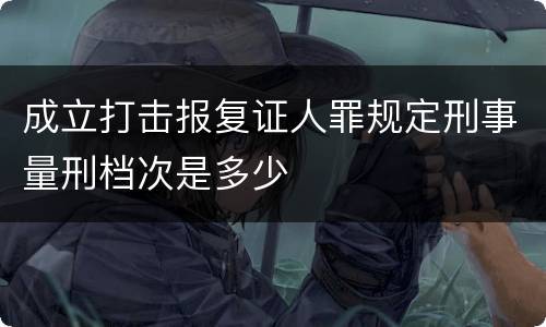 成立打击报复证人罪规定刑事量刑档次是多少