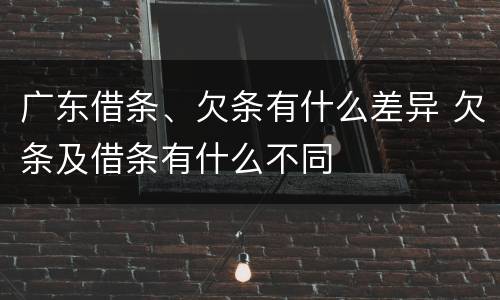 广东借条、欠条有什么差异 欠条及借条有什么不同