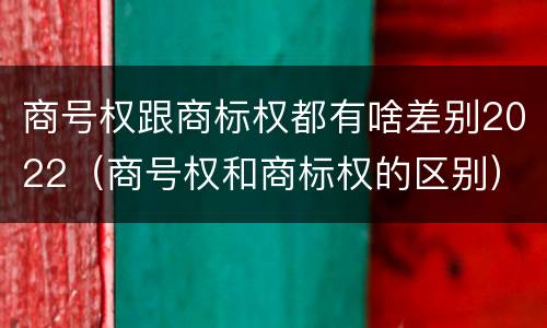 商号权跟商标权都有啥差别2022（商号权和商标权的区别）