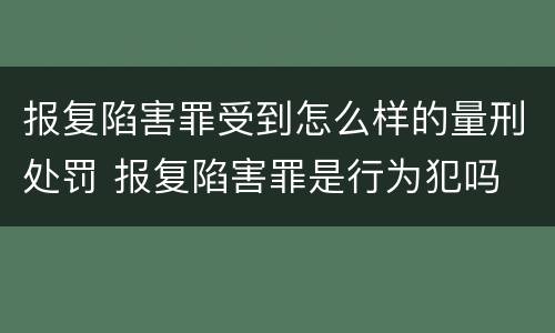 报复陷害罪受到怎么样的量刑处罚 报复陷害罪是行为犯吗