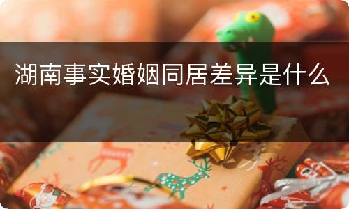 湖南事实婚姻同居差异是什么