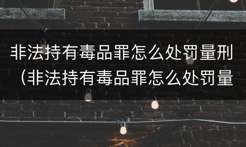 非法持有毒品罪怎么处罚量刑（非法持有毒品罪怎么处罚量刑标准）