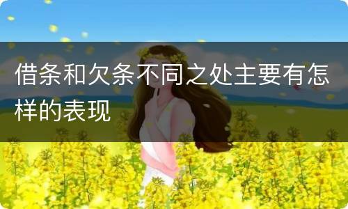 借条和欠条不同之处主要有怎样的表现