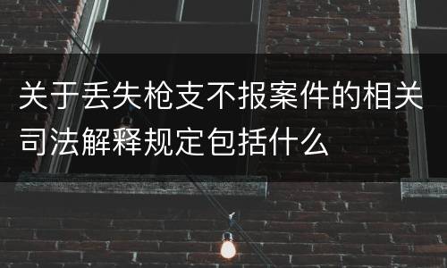 关于丢失枪支不报案件的相关司法解释规定包括什么