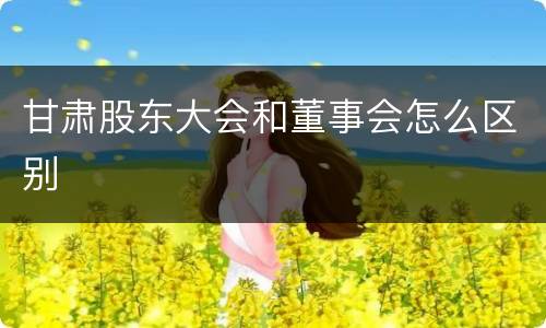 甘肃股东大会和董事会怎么区别