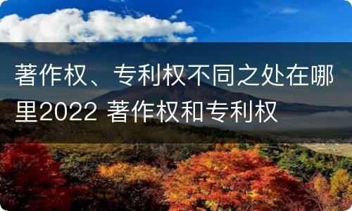 著作权、专利权不同之处在哪里2022 著作权和专利权