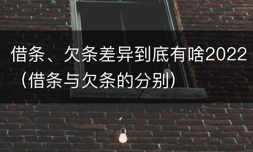 借条、欠条差异到底有啥2022（借条与欠条的分别）