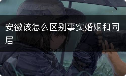 安徽该怎么区别事实婚姻和同居