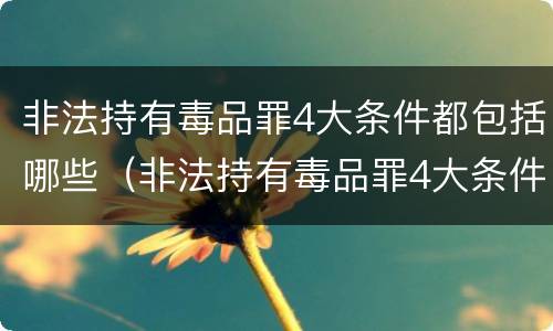非法持有毒品罪4大条件都包括哪些（非法持有毒品罪4大条件都包括哪些）