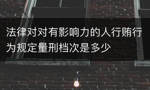 法律对对有影响力的人行贿行为规定量刑档次是多少