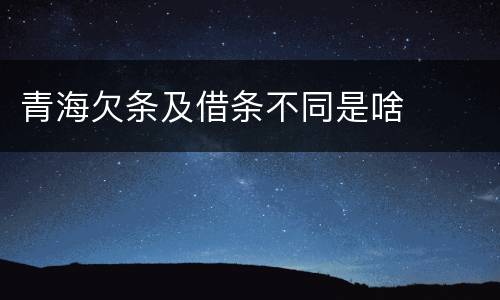 青海欠条及借条不同是啥
