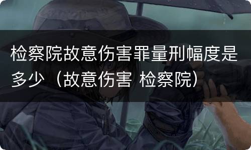 检察院故意伤害罪量刑幅度是多少（故意伤害 检察院）