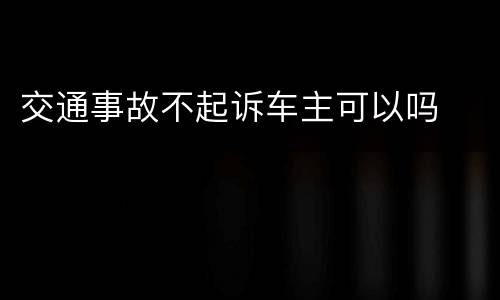交通事故不起诉车主可以吗
