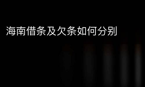 海南借条及欠条如何分别