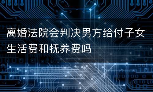 离婚法院会判决男方给付子女生活费和抚养费吗