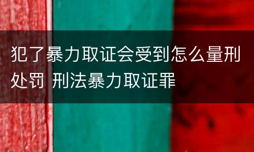 犯了暴力取证会受到怎么量刑处罚 刑法暴力取证罪