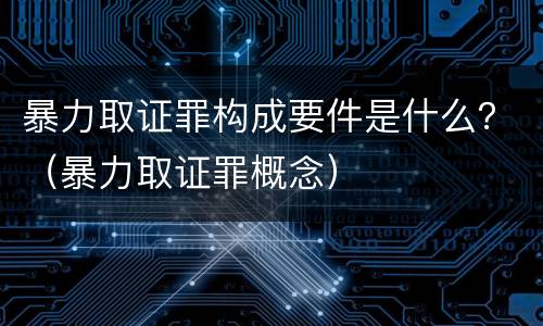 暴力取证罪构成要件是什么？（暴力取证罪概念）