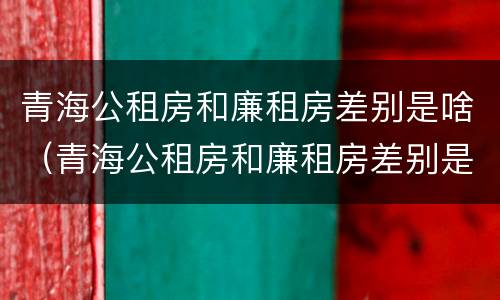 青海公租房和廉租房差别是啥（青海公租房和廉租房差别是啥呀）