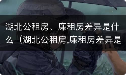 湖北公租房、廉租房差异是什么（湖北公租房,廉租房差异是什么意思）