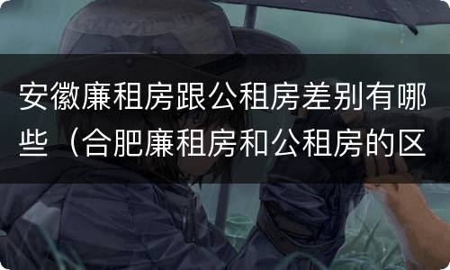 安徽廉租房跟公租房差别有哪些（合肥廉租房和公租房的区别）