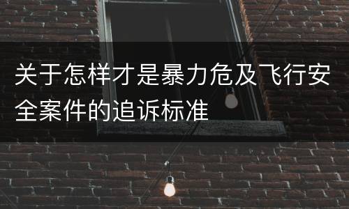 关于怎样才是暴力危及飞行安全案件的追诉标准
