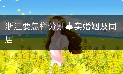 浙江要怎样分别事实婚姻及同居