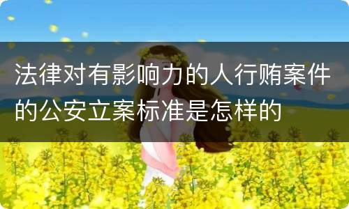 法律对有影响力的人行贿案件的公安立案标准是怎样的