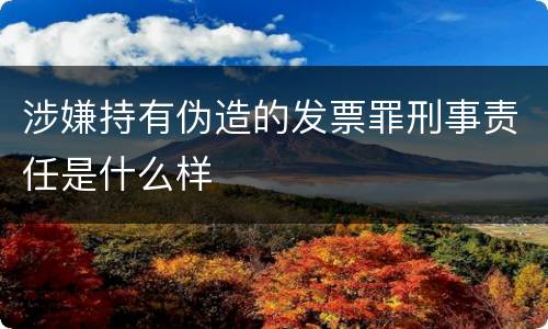 涉嫌持有伪造的发票罪刑事责任是什么样