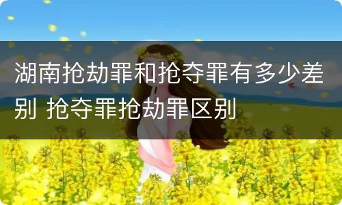 湖南抢劫罪和抢夺罪有多少差别 抢夺罪抢劫罪区别