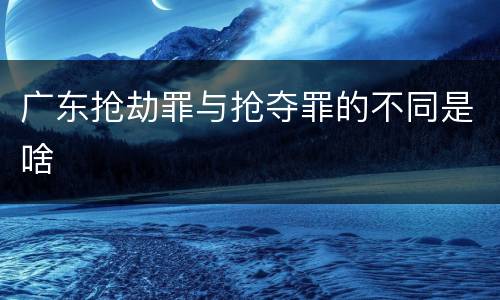 广东抢劫罪与抢夺罪的不同是啥