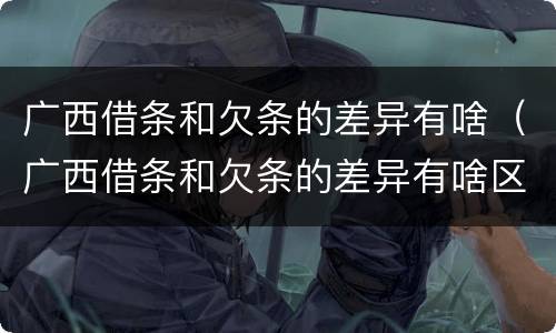 广西借条和欠条的差异有啥（广西借条和欠条的差异有啥区别）