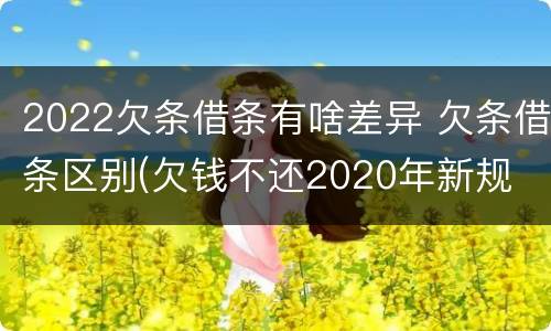 2022欠条借条有啥差异 欠条借条区别(欠钱不还2020年新规 - 法律之家