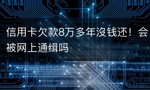 信用卡欠款8万多年沒钱还！会被网上通缉吗